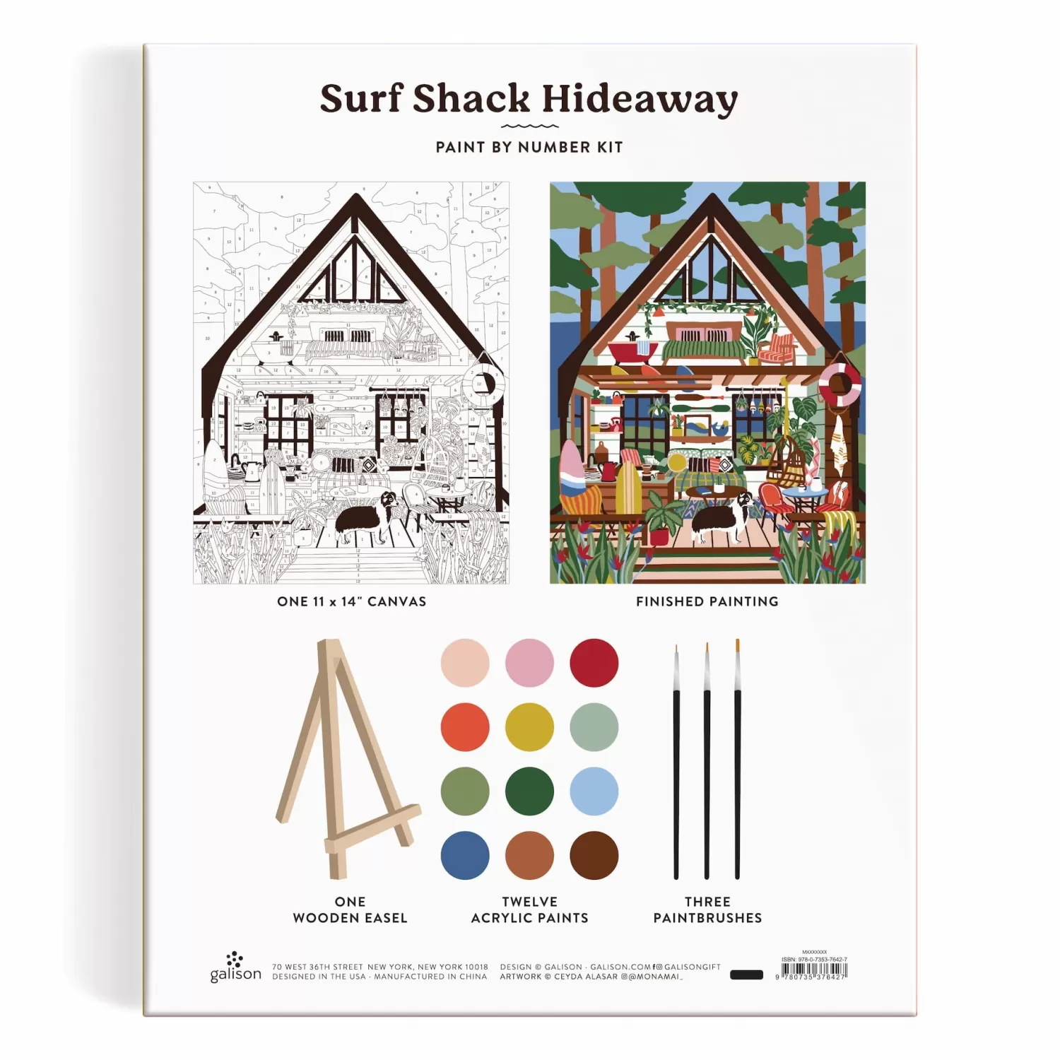 Paint By Number Kits*Galison Surf Shack Hideaway 11 X 14 Paint By Number Kit