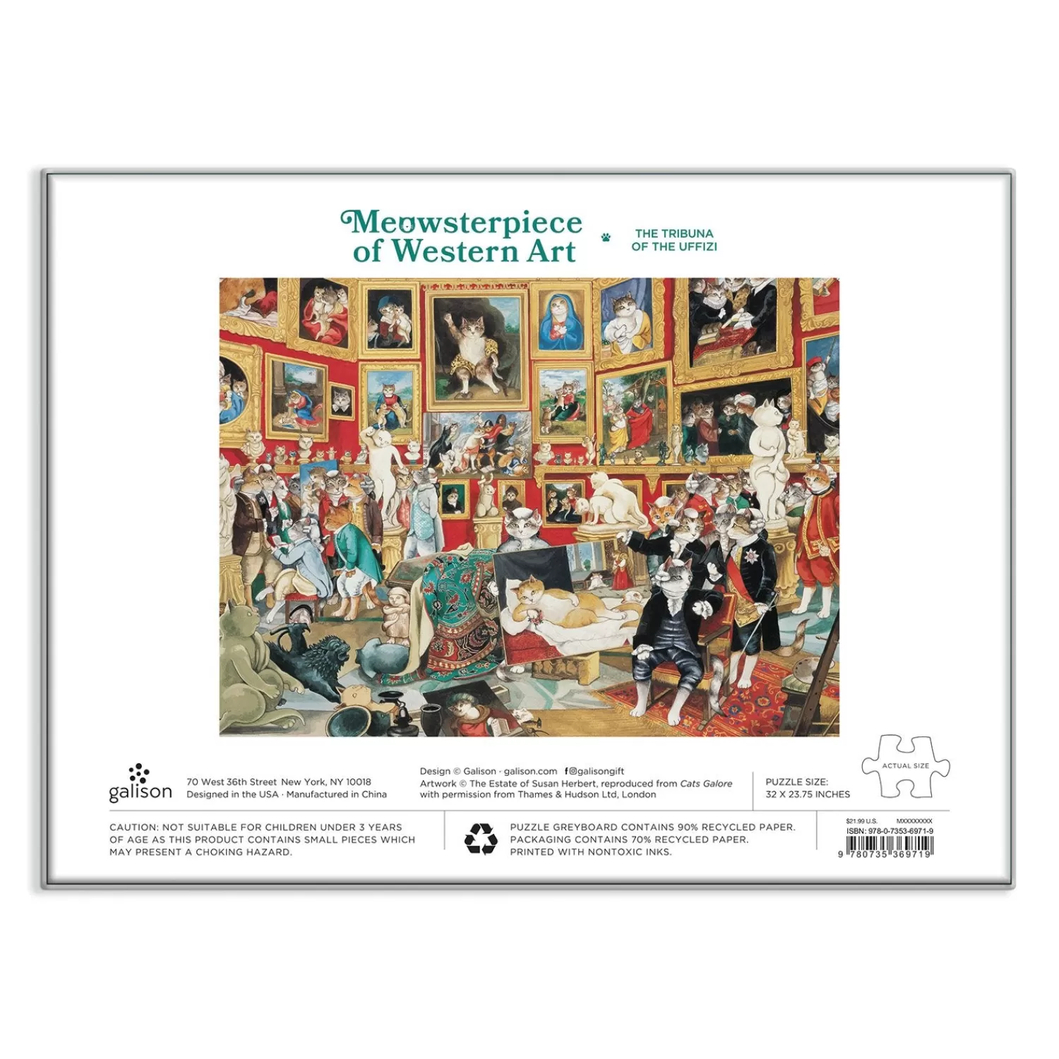 1500 Piece Puzzles*Galison Tribuna Of The Uffizi Meowsterpiece Of Western Art 1500 Piece Jigsaw Puzzle