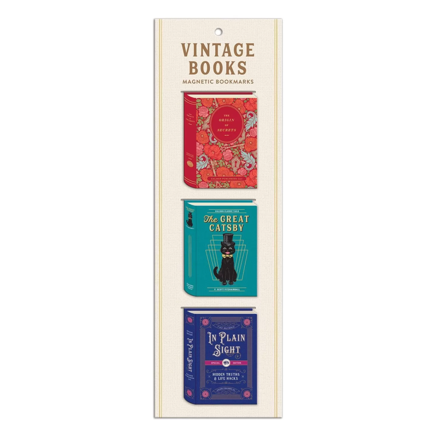 Bookmarks*Galison Vintage Books Shaped Magnetic Bookmarks