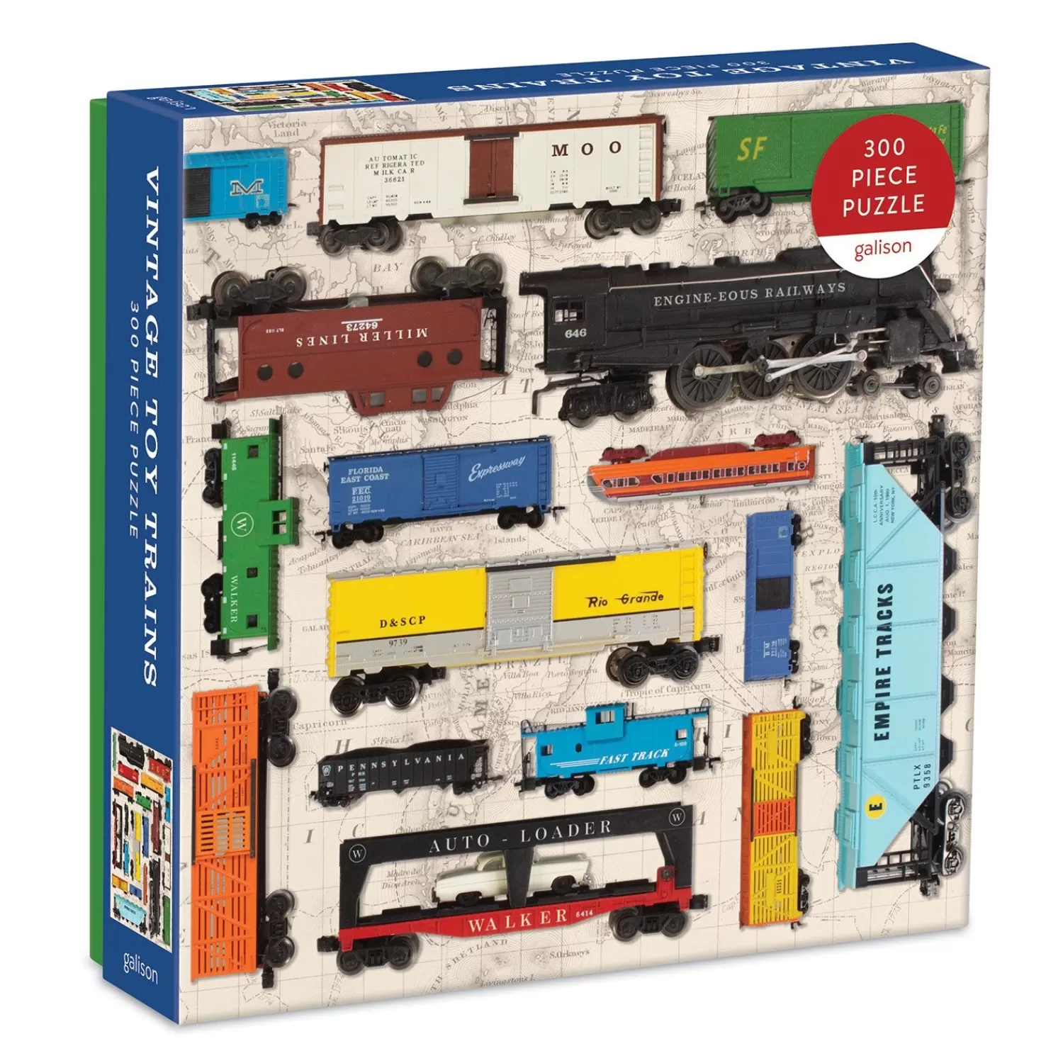 300 Piece Puzzles*Galison Vintage Toy Trains 300 Piece Jigsaw Puzzle