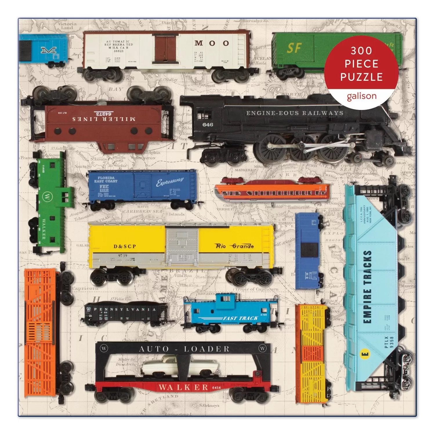 300 Piece Puzzles*Galison Vintage Toy Trains 300 Piece Jigsaw Puzzle