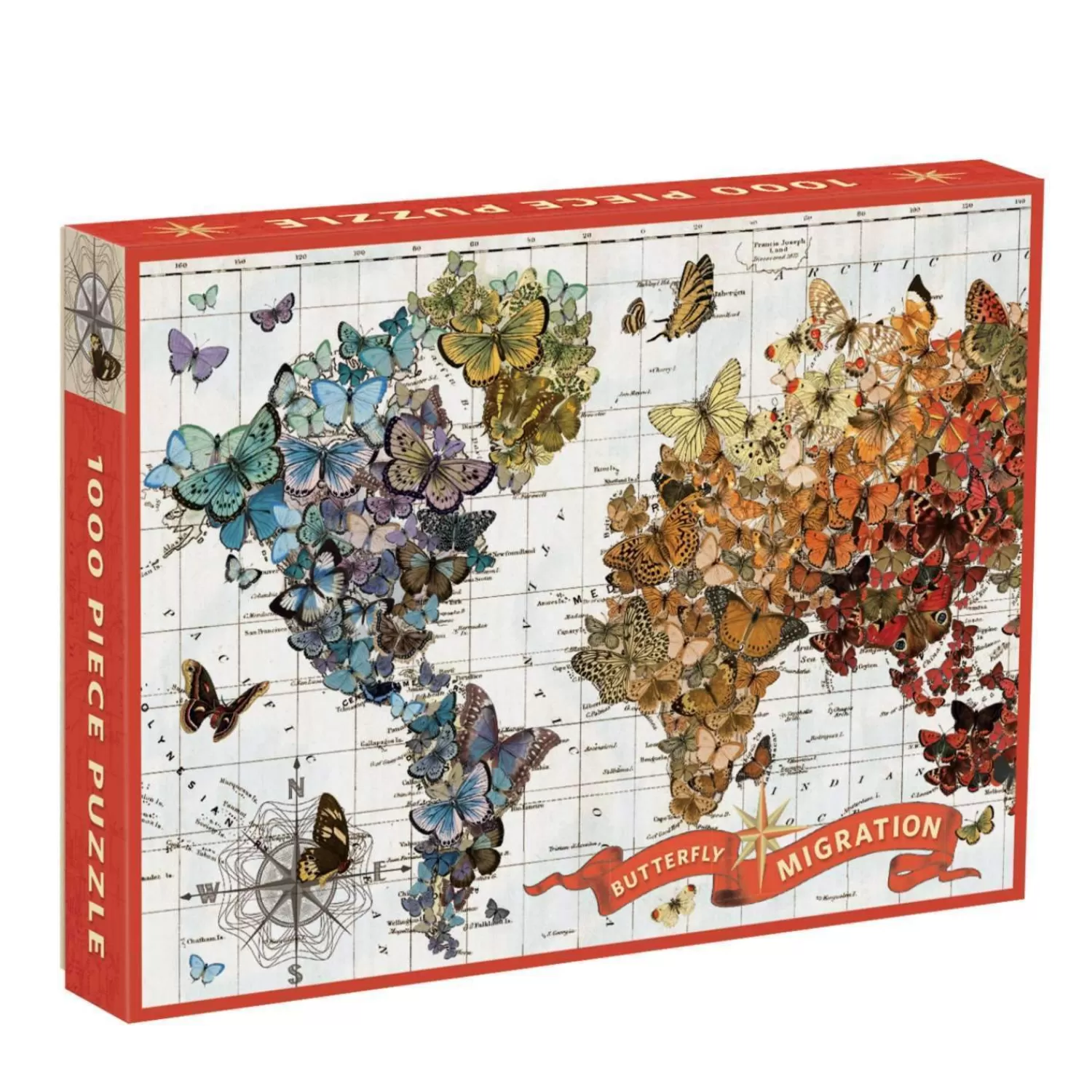 1000 Piece Puzzles*Galison Wendy Gold Butterfly Migration 1000 Piece Jigsaw Puzzle