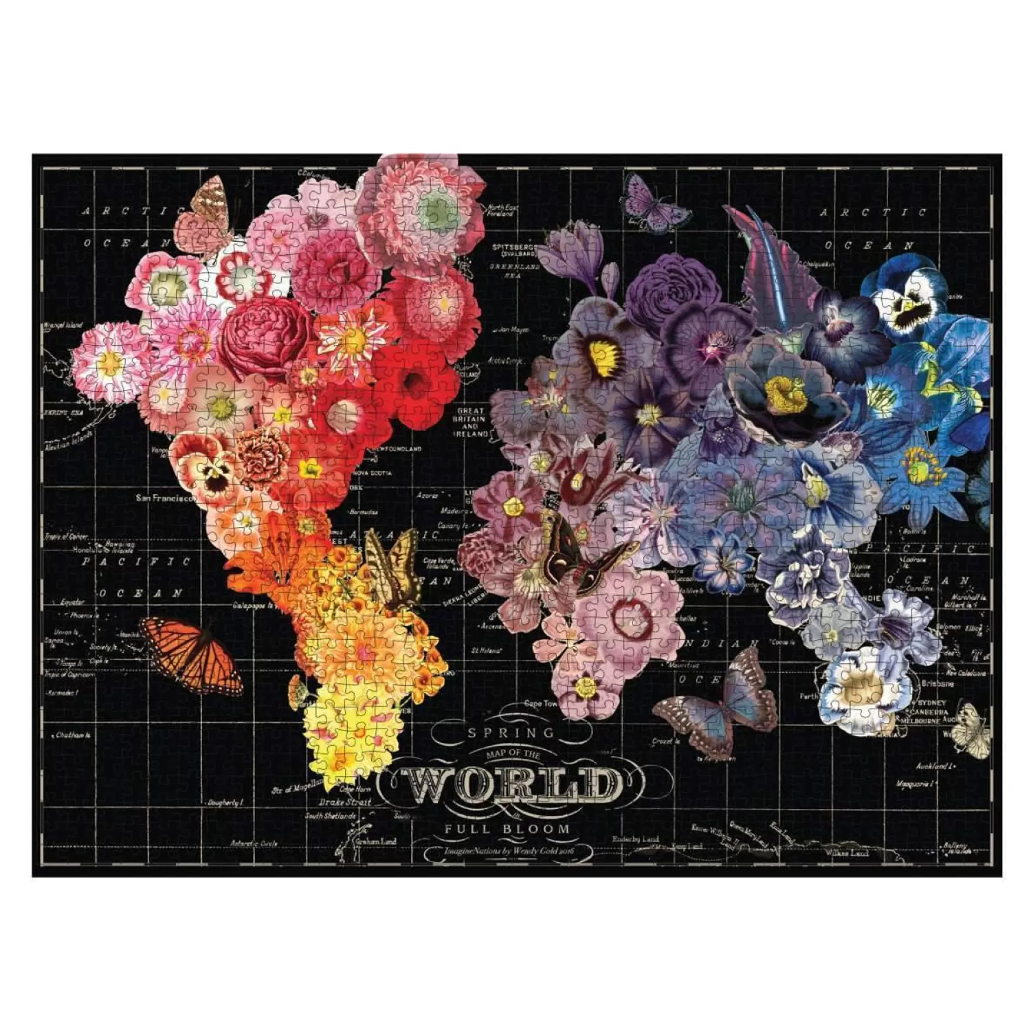 1000 Piece Puzzles*Galison Wendy Gold Full Bloom 1000 Piece Jigsaw Puzzle